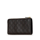 グッチ グッチシマ L字ファスナー 長財布 332747 ブラウン レザー レディース GUCCI 【中古】